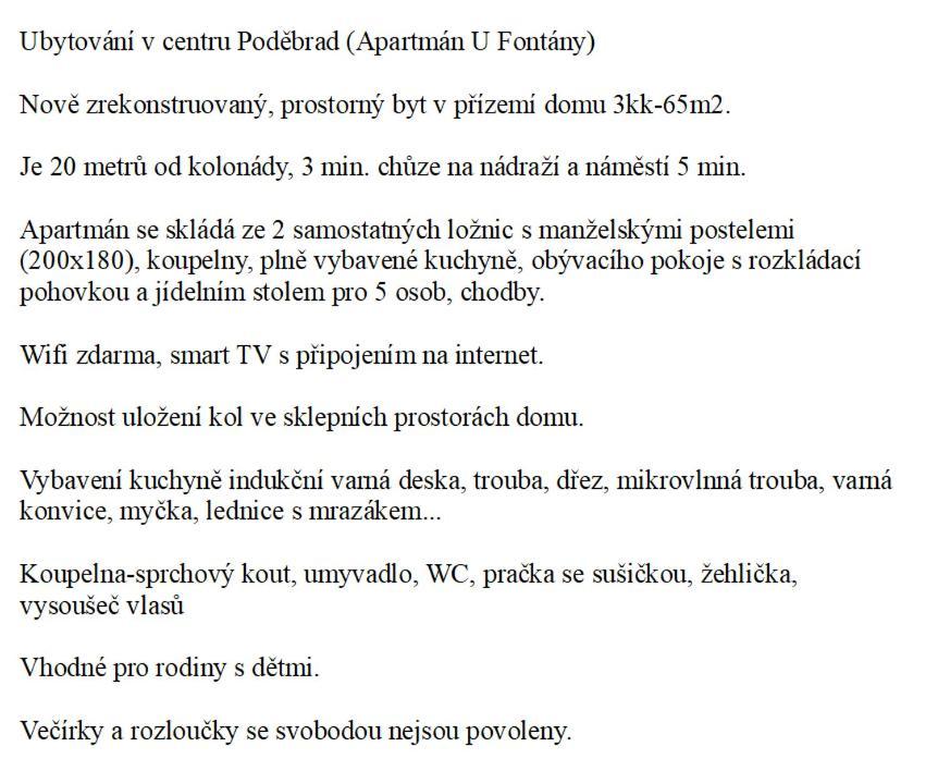 Apartmán u Fontány Poděbrady Exteriér fotografie
